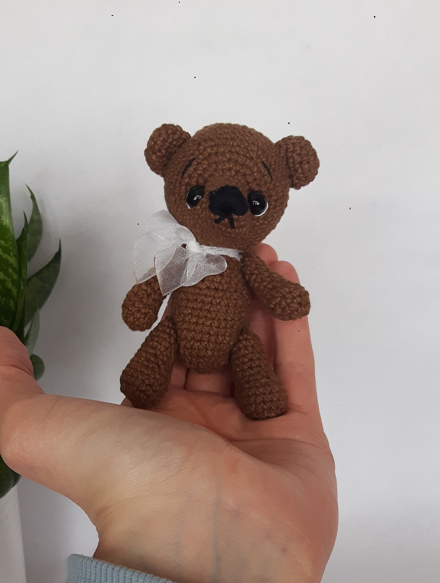 Amigurumi Mini Bär Teddy Häkeltier  Tier Handarbeit waschbar Schlüsselanhänger 