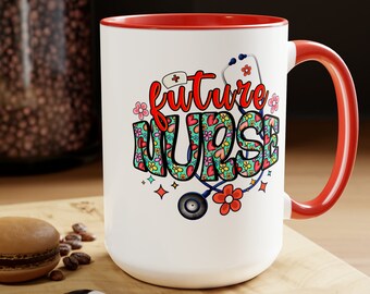 Taza de café para futura enfermera, estudiante de enfermería, regalos para futura enfermera, enfermera en proceso, estudiante de enfermería en proceso