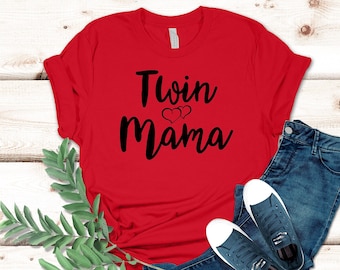 Camisa de mamá gemela, camiseta, camisa de mamá gemela, camisetas para mujeres, camisa de mamá de gemelos, regalo para mamá de gemelos