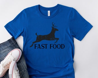 Hunting T Shirt Men ,Funny Joke Hunting Shirt ,Dad Hunter, Deer Shirts, Rude Offensive Gifts For Hunters, Fast Food Deer, 1