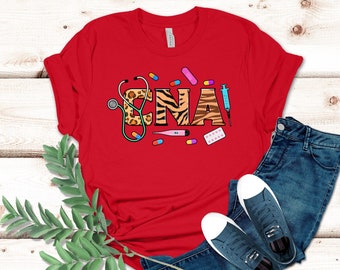 Camisa de asistente de enfermería certificada, camiseta CNA, linda camisa CNA, camiseta de asistente de enfermería certificada, enfermera de regalo CNA