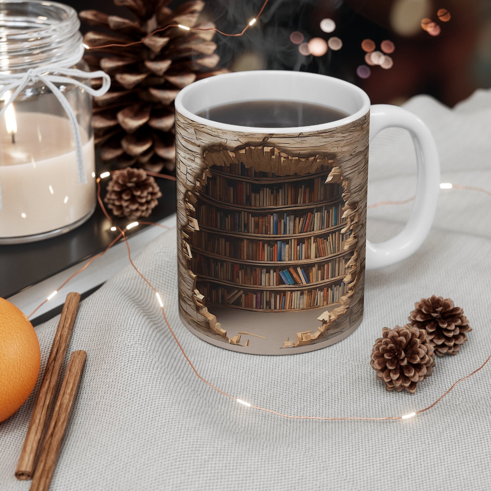 Home & Living :: Kitchen & Dining :: Drinkware :: Mugs :: Book Mug for  Reading Lover, Librarian Coffee Cup, Cottagecore Lavender Reading Mug