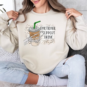Emotional Support Drink, Coffe Lover Gift, Dunkin Shirt, Dunkin Coffee