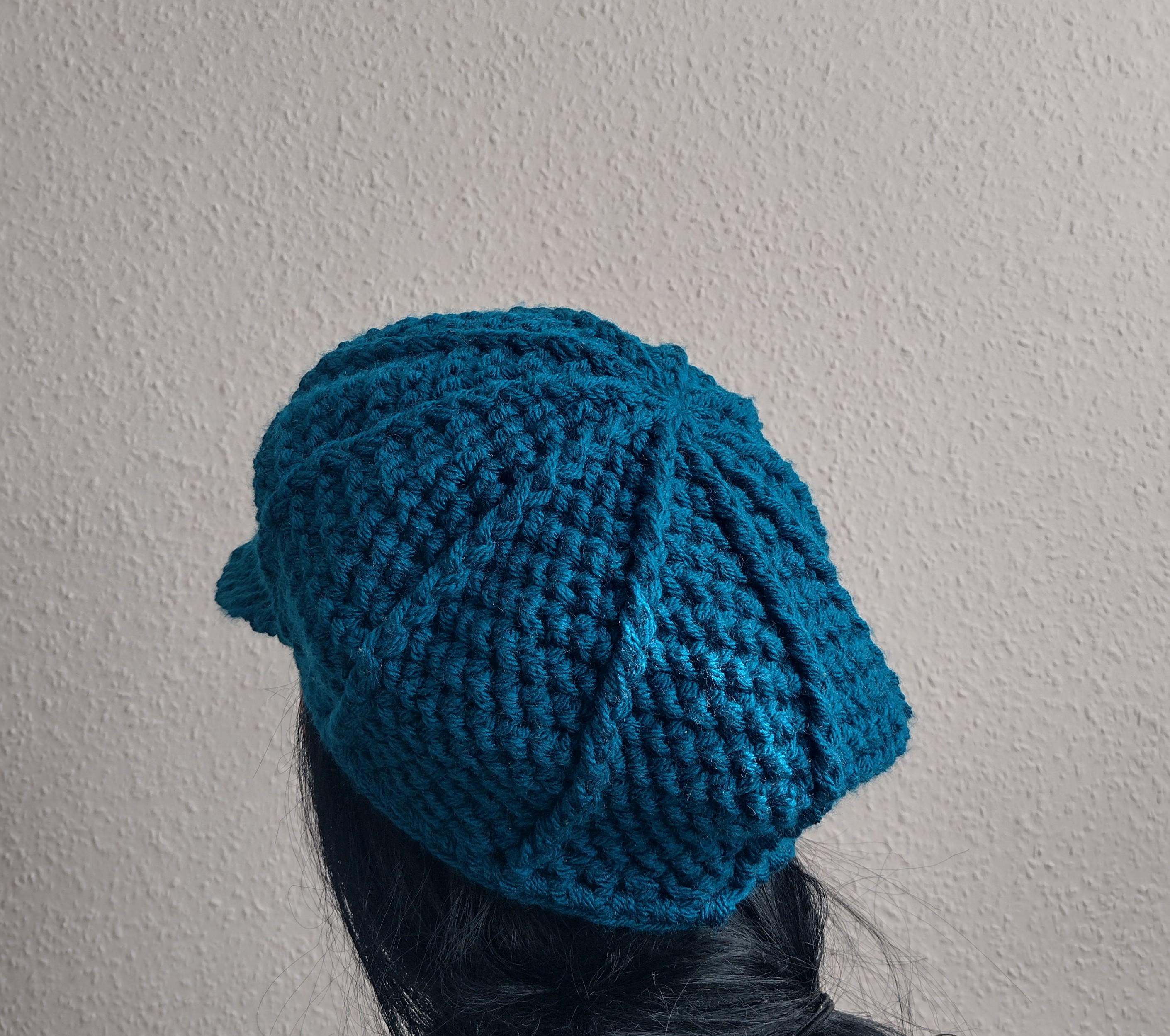 Teal Reef Slouchy Hat with a Brim OSFM premade newsboy nature boho cottage Multicolor Women main image 3