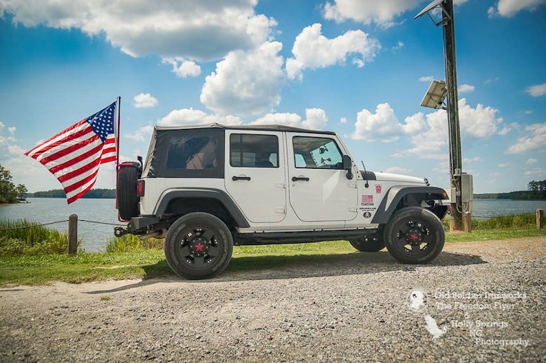 Original Freedom Flyer to be mailed flag pole tire Jeep image 4.