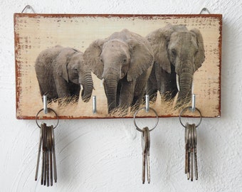 Elephant Key Holder Wall Shelf Rack Hook Home Organizer Bathroom Kitchen DecorHG