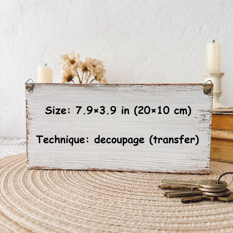 Succulent Floral Wood Key Holder – Rustic Cottagecore Organizer image 3