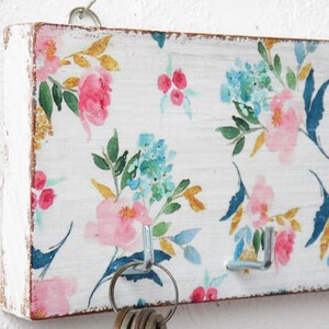 Boho Key Rack, Key Hook, Wooden, Key Holder for Wall, White Key Rack ...