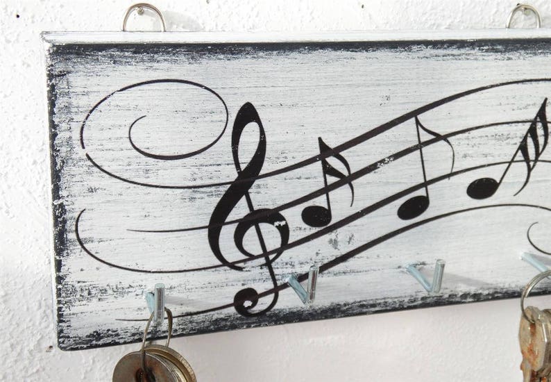 Key Holder for Wall Music Note Wall Decor Key Holder Music Etsy