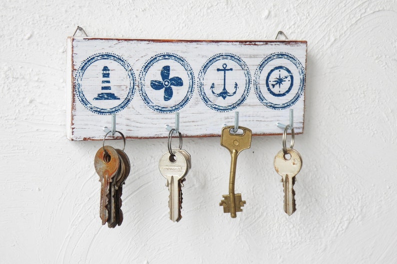 Nautical key holder nautical wall decor key hook Etsy