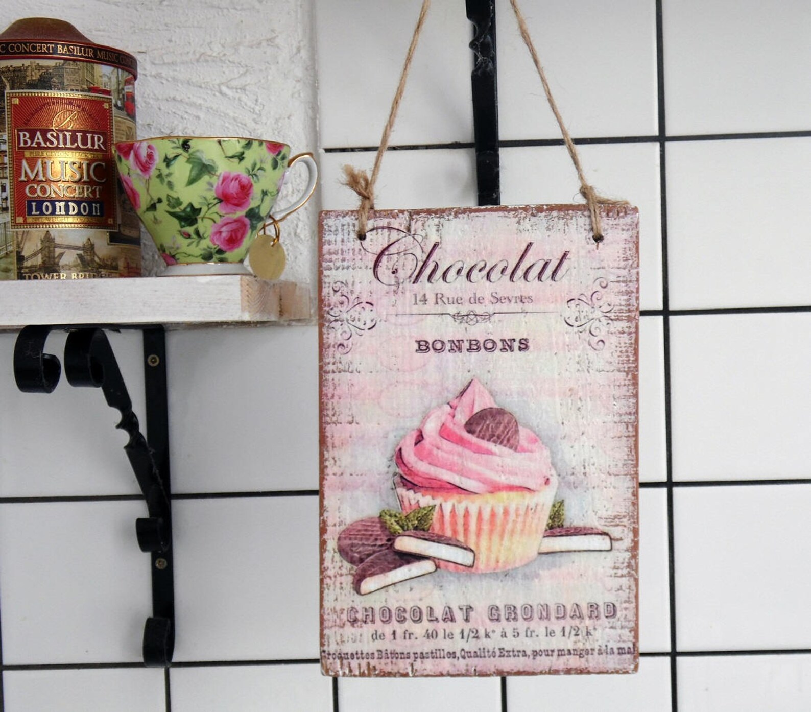 Cupcakes Wall Sign Pink Cupcake Wall Decor Wooden Decor Etsy