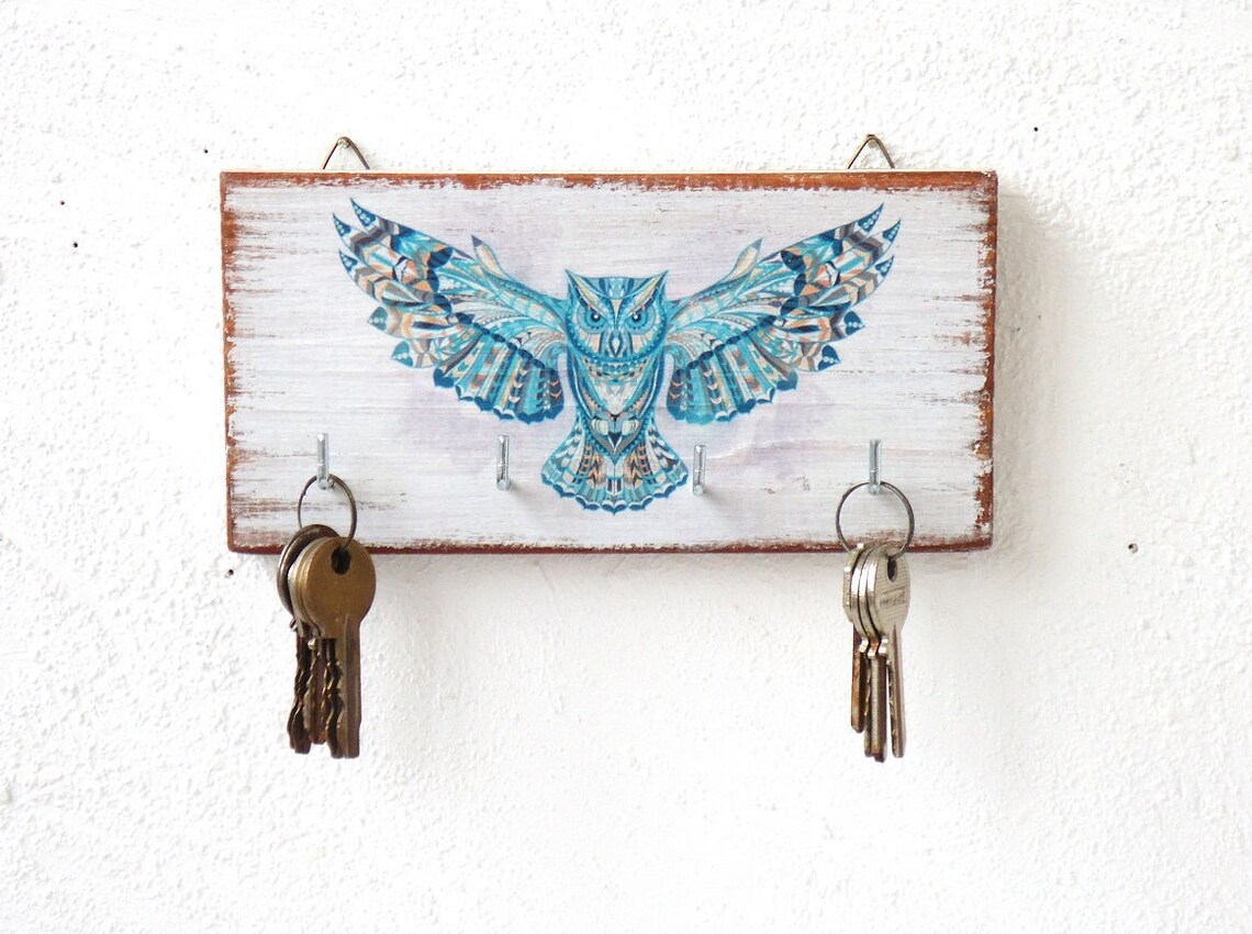 Owl Wall Key Holder / Owl Wall Decor / Key Holder for Wall / Etsy
