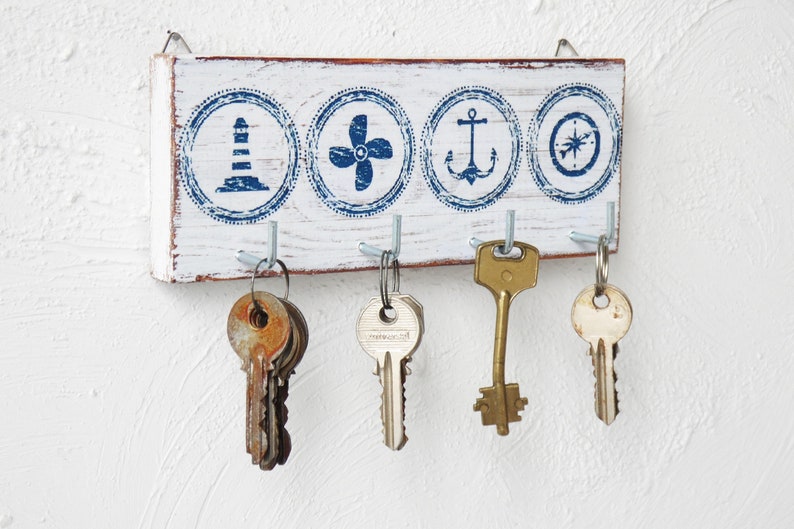 Nautical key holder nautical wall decor key hook Etsy