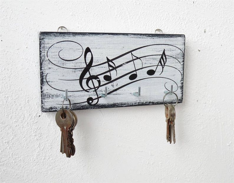 Key Holder for Wall Music Note Wall Decor Key Holder Music Etsy