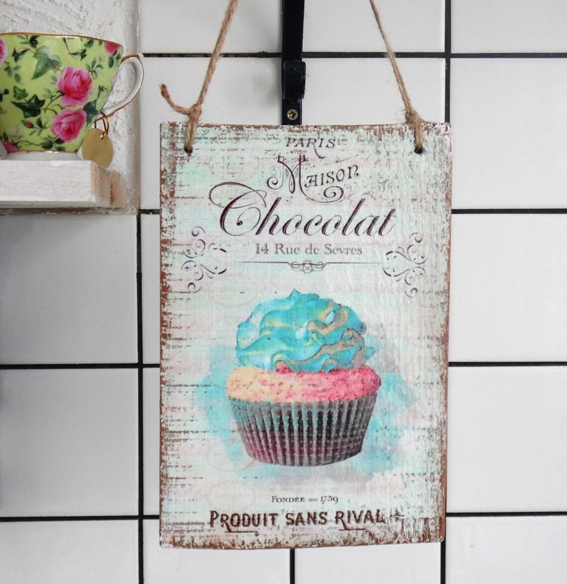 Chocolate Cake Sign Kitchen Wall Decor Chocolate Wall Art Etsy