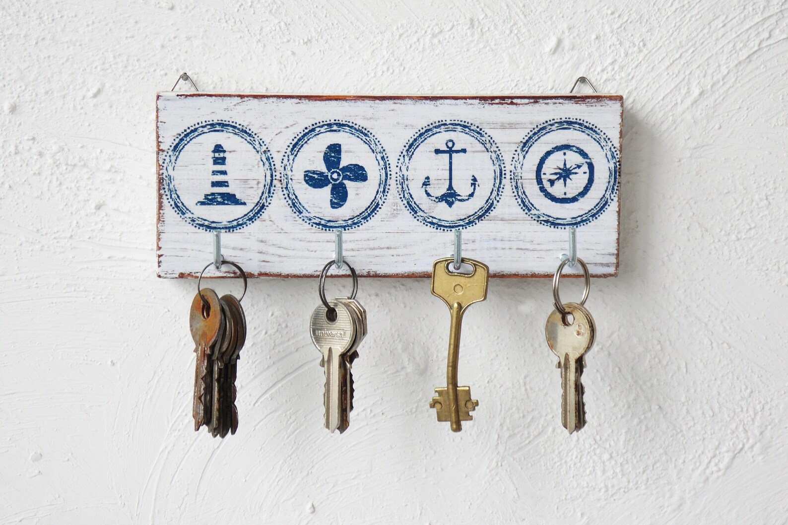 Nautical Key Holder Nautical Wall Decor Key Hook Etsy