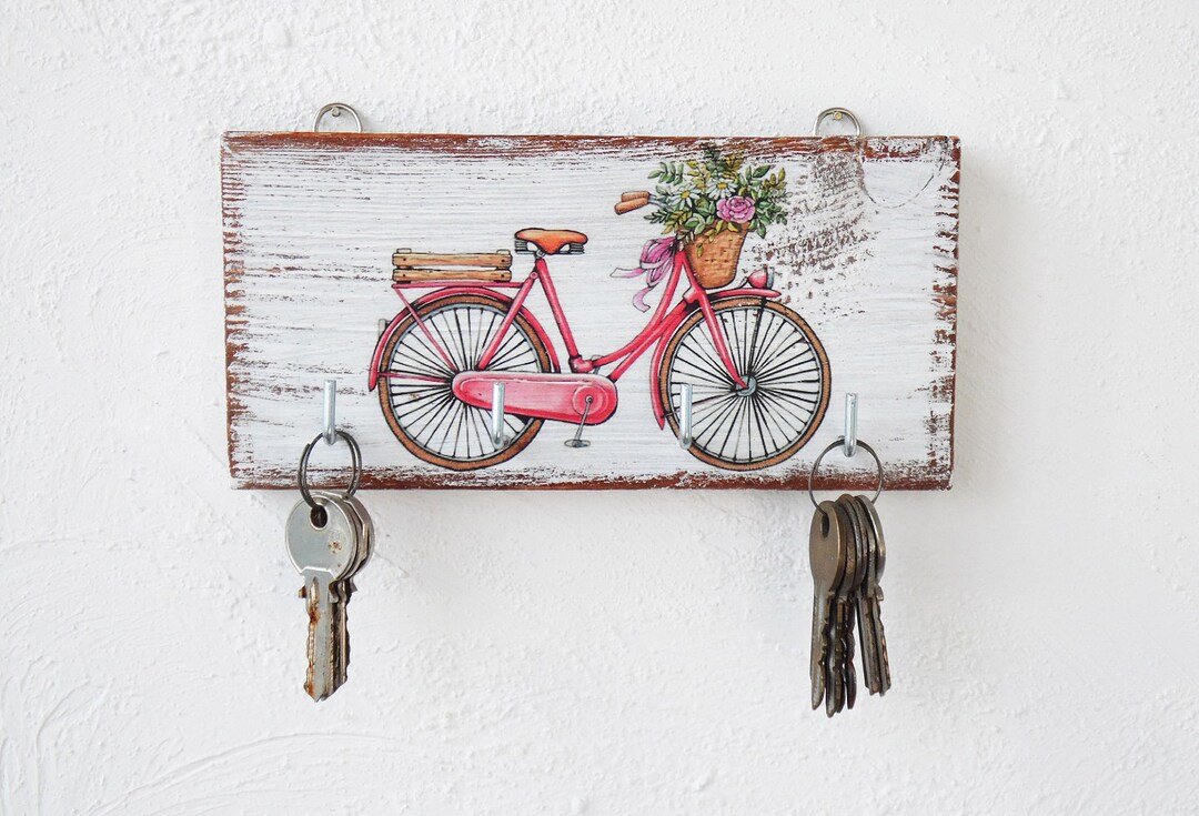 Pink Bicycle / Bike / Key Holder for Wall Etsy