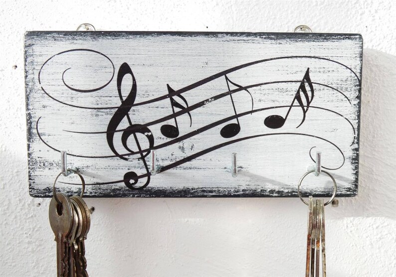 Key Holder for Wall Music Note Wall Decor Key Holder Music Etsy