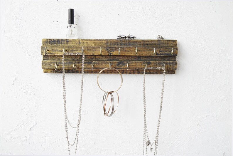 Necklace Holder Wall Jewelry Hanger Organizer Storage Black Gold
