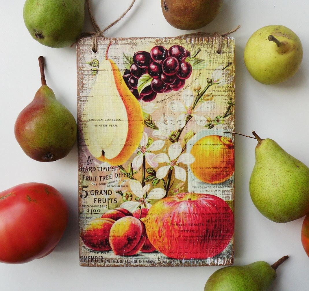 Kitchen wall decor fruit wall decor kitchen decor Etsy