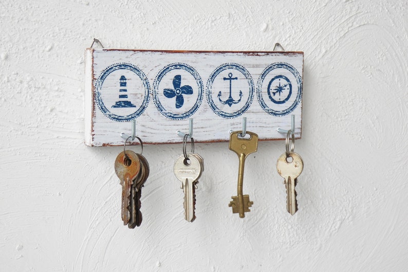 Nautical key holder nautical wall decor key hook Etsy