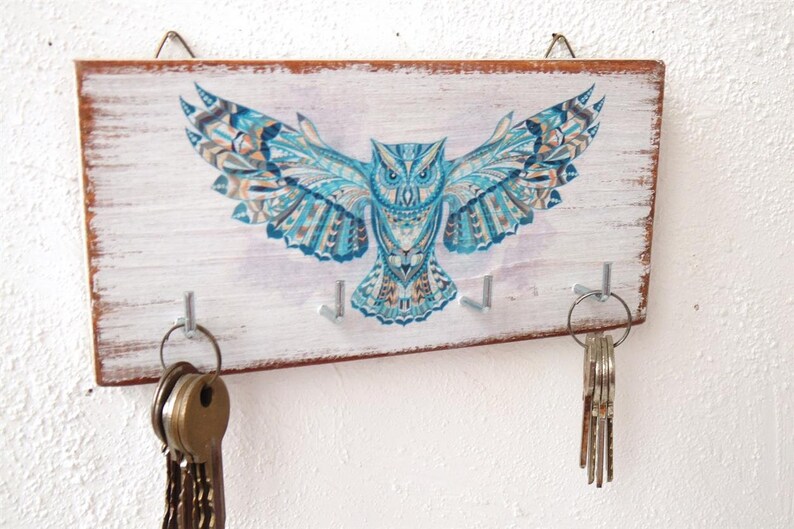 Owl Wall Key Holder / Owl Wall Decor / Key Holder for Wall / Etsy