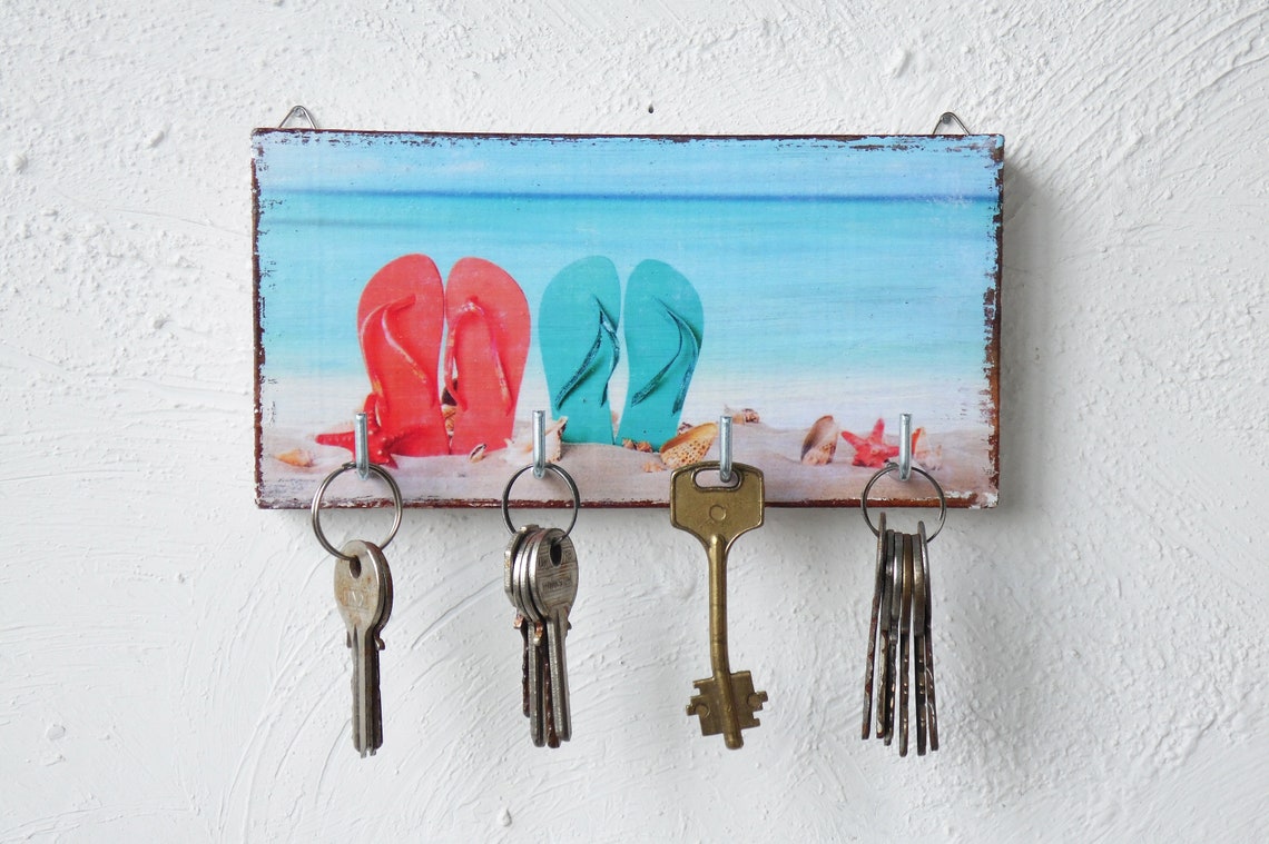 Beach House Sign Key Holder Nautical Key Holder Etsy