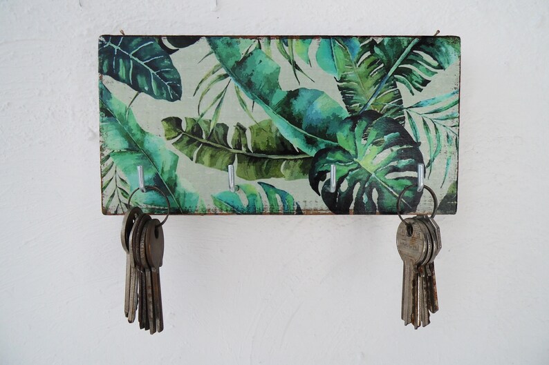 Key Holder Green Key Rack Key Holder for Wall Tropical Wall | Etsy