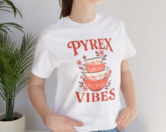 Retro Pyrex Inspired Tee, Vintage Kitchen Shirt, Floral Pattern T-Shirt, Charming Gooseberry Unisex Top, 70s Kitchen Vibes