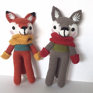 Fuchs oder Wolf aus Wolle / Fuchs- oder Wolf-Amigurumi