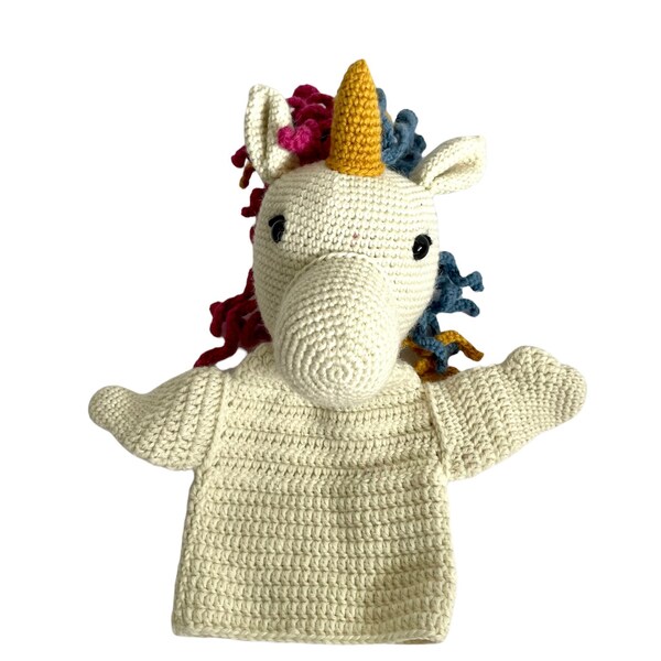Licorne marionnette en laine / Unicorn puppet Amigurumi