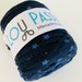 Large spool of trapilho printed 2 blue stars Navy Blue