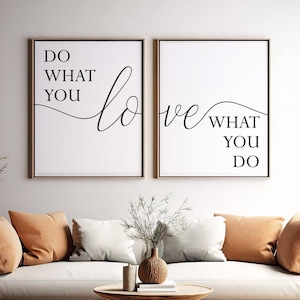 Do what you love love what you do,Printable wall art,Set of two prints,Quote prints,Office wall decor,Modern wall art,Large poster,Set of 2