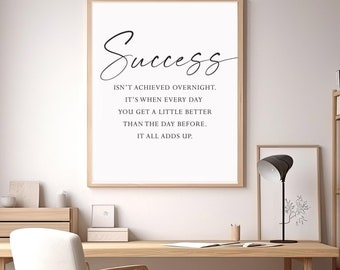 Vintage Road to Success Art Poster | Antique Success Poster | 18 X