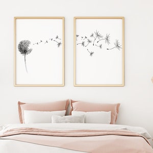 Dandelion Print Set of 2,dandelion Printable,dandelion Wall Art ...