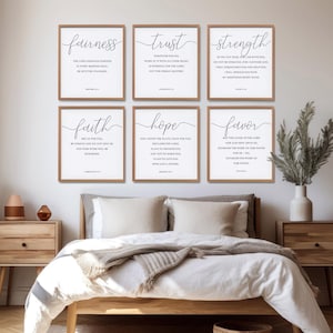 Bible verse wall art,Christian wall art,Scripture gallery,Hope,Faith,Set of 6 prints,Printable Christian decor,Printable verses,Christian