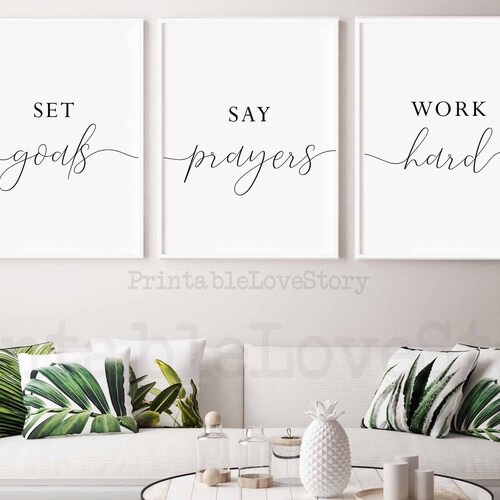 Home Office Inspirational Wall Art Work From Home Colored - Etsy