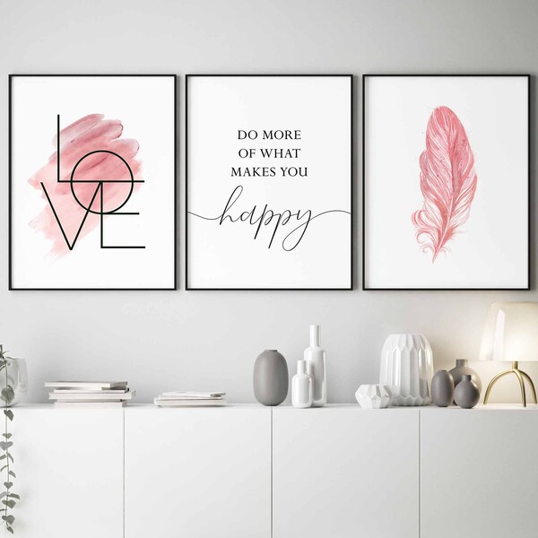 Pink Wall Art Etsy