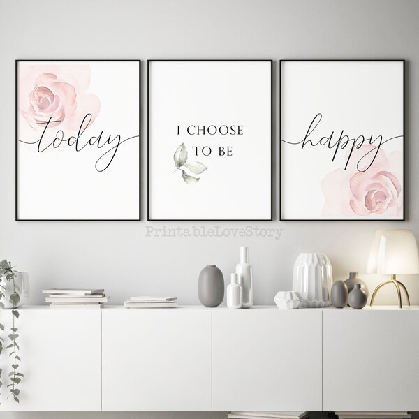 Choose Happy Print Etsy