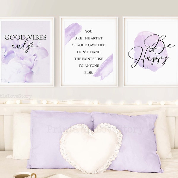 Bedroom wall prints,Quotes for bedroom,Purple room decor,Purple prints,Lavender decor,Feminine room art,Printable wall art,Purple nursery