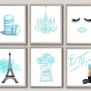 Teal room decor,Wall art teal Paris,Teal teen room decor,Paris room decor,French room decor,Room decor for girls,Pictures for girls room