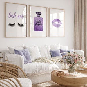 purple coco chanel wall decor