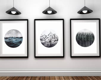 3pc wall art bright colored set of landscape art forest ocean mountain printable nature prints piece wall modern minimalist piece wall art etsy 3pc wall art bright colored set of landscape art forest ocean mountain printable nature prints piece wall modern minimalist piece wall art etsy