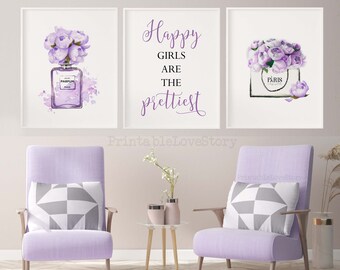 Purple Wall Decor Etsy