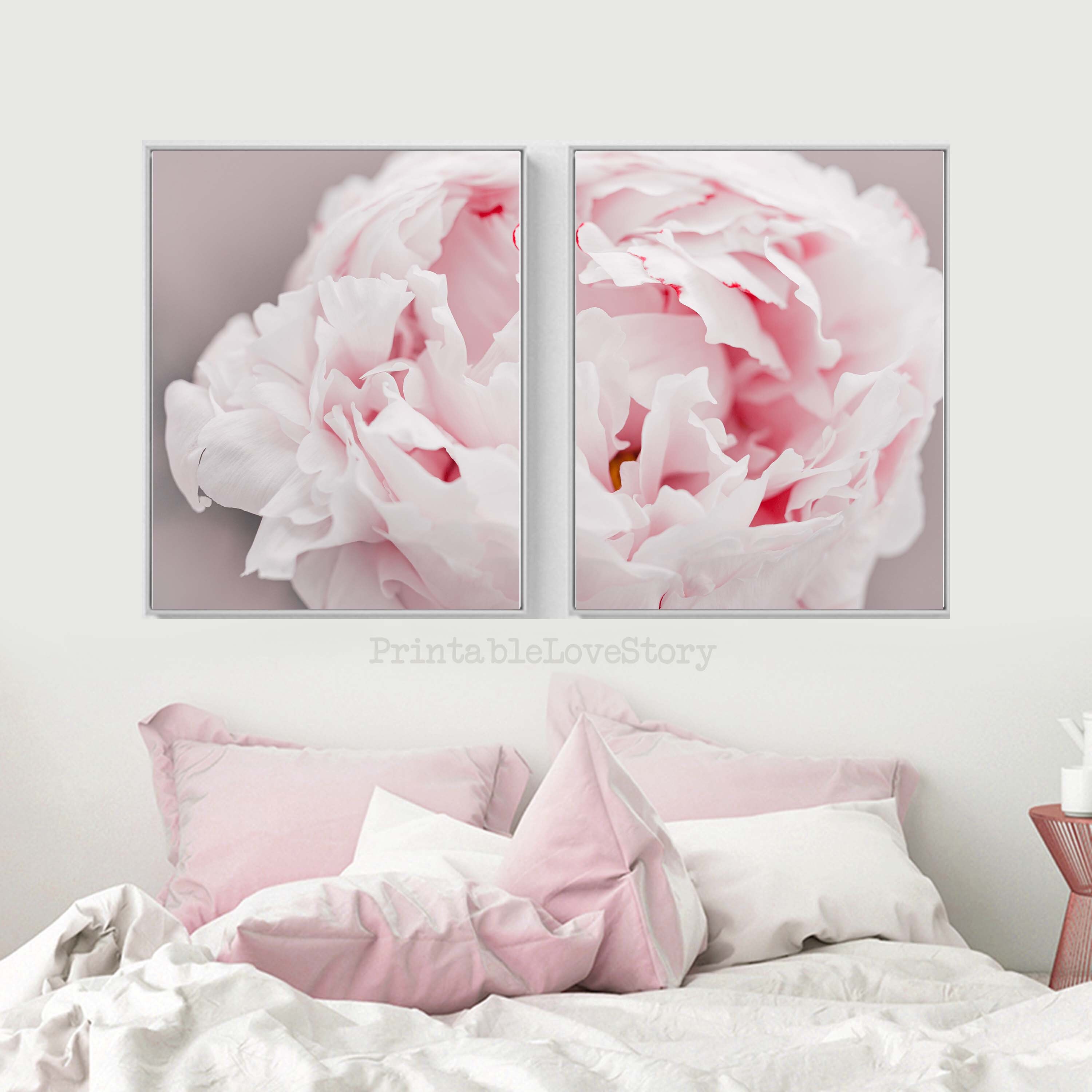 Printable Wall Artbedroom Wall Artblush Pink Wall Artpeony - Etsy