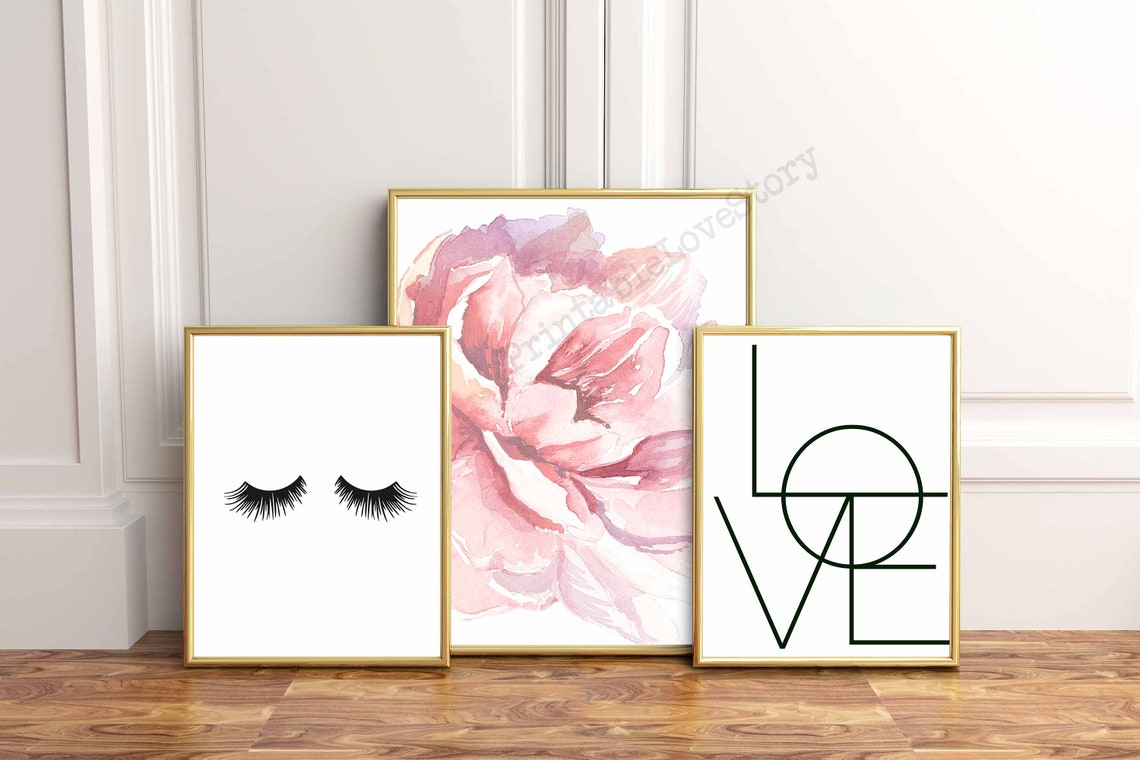 Galerie-Wand-Kunst Make-up-Wand-Kunst erröten rosa Drucke | Etsy