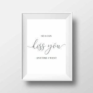 Láminas con frases románticas para dormitorio, arte para parejas sobre la cama (descarga digital) imagen 7