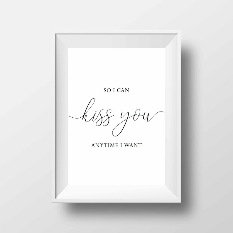 Láminas con frases románticas para dormitorio, arte para parejas sobre la cama (descarga digital) imagen 7