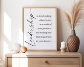 Leadership Quote Printable, Home Office Decor (Digital Download)