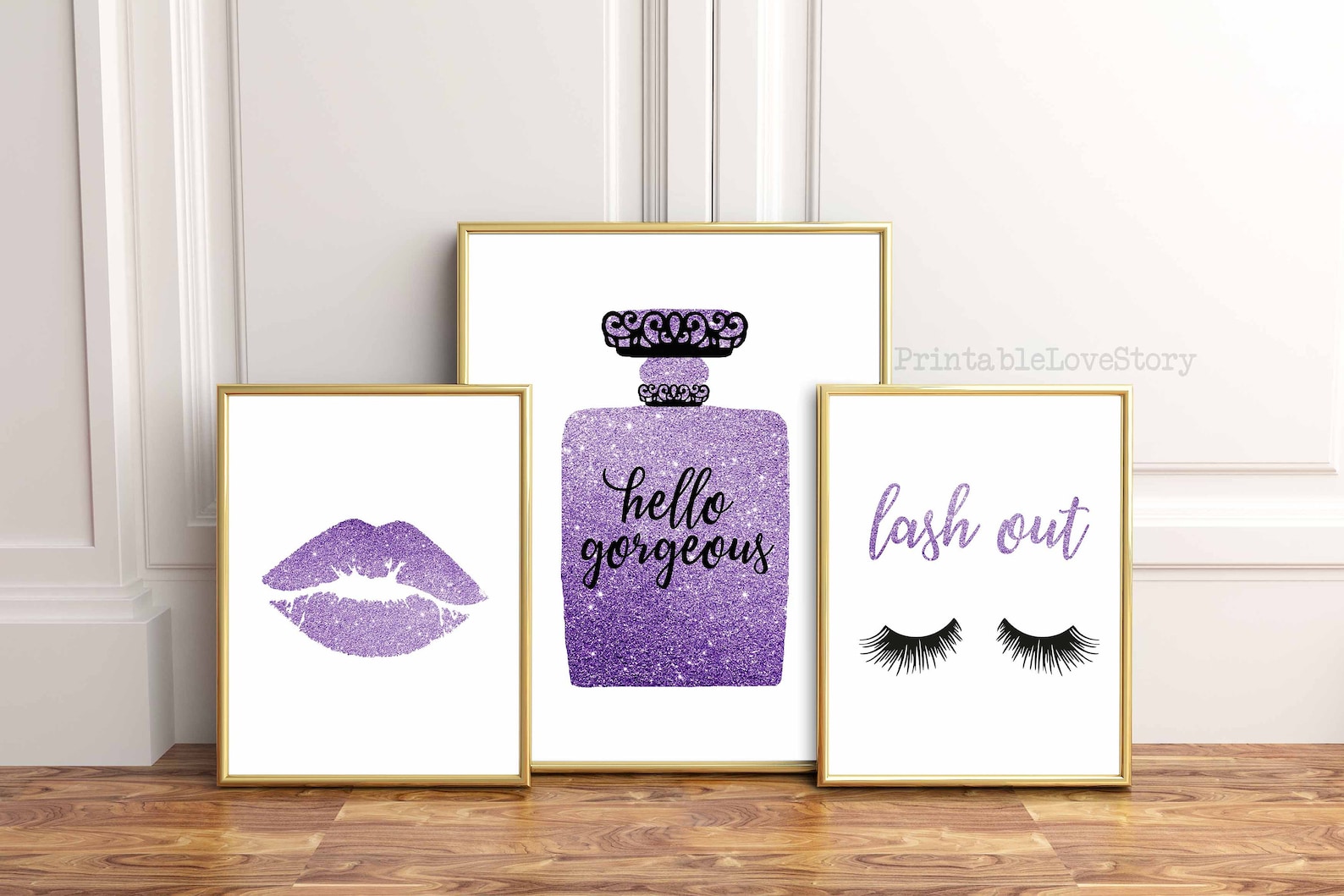 Makeup Wall Decorhello Wall Artpurple Wall Artlash Etsy